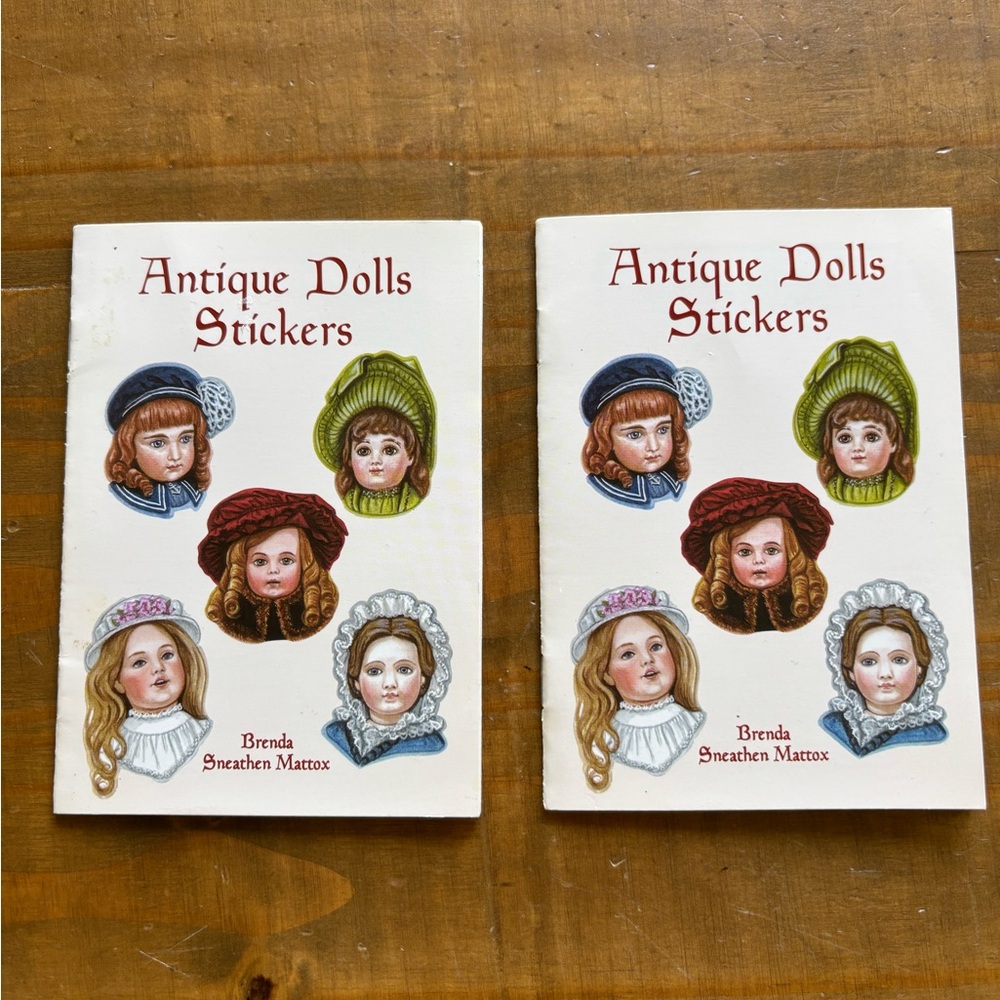 Lot of (2) Antique Dolls 20 Sticker Books by Brenda Sneathen Mattox-BRAND NEW!